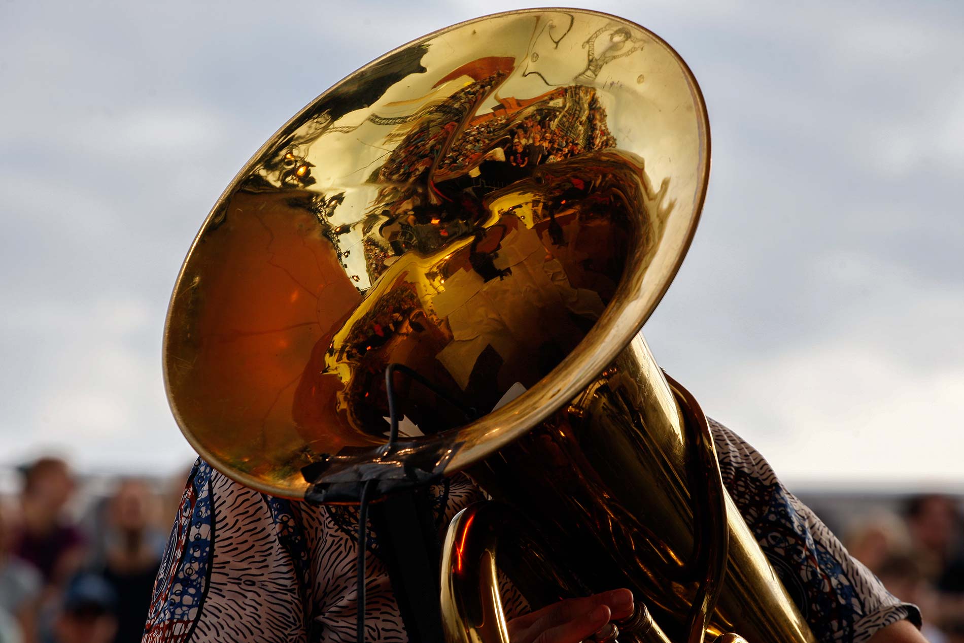 Heikki Tuhkanen and tuba, Jimi Tenor Band. Photograph: TONY ÖHBERG/FINLAND TODAY