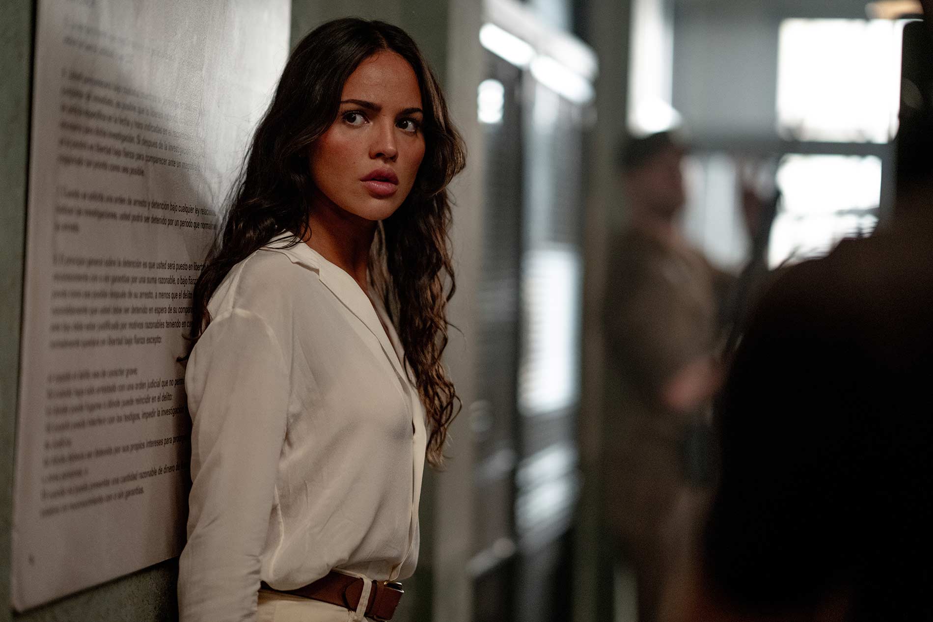 Eiza Gonzalez (‘Baby Driver, Fast & Furious Presents: Hobbs & Shaw’) plays Sophia, a negotiator with a steely resolve. Photograph: Dan Smith/Black Bear