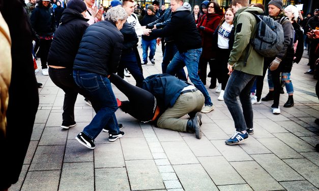 Teenagers Attack Finnish People First Party Chairman Marco De Wit Several Times in the Middle of His Election Campaign in Helsinki Center