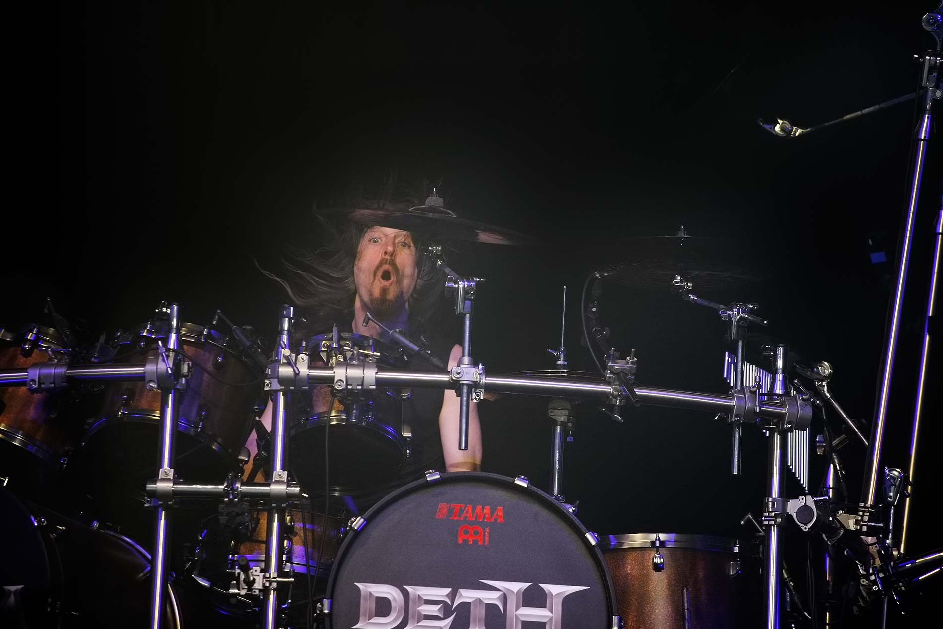 When you see clouds rolling in, drummer Dirk Verbeuren knows that the show must go on. Photograph: TONY ÖHBERG/FINLAND TODAY