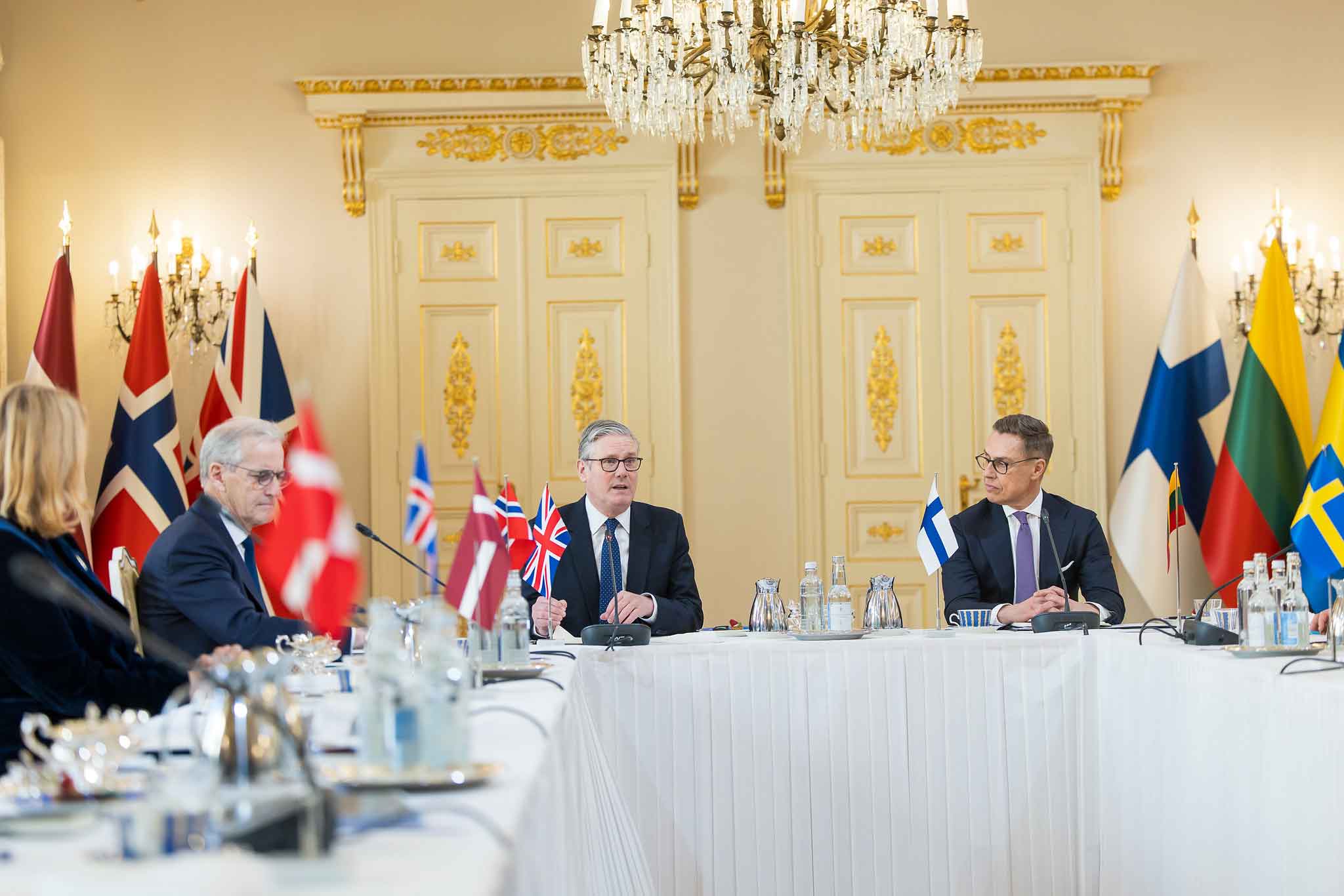 Keir Starmer, the prime minister of the United Kingdom, speaking at the JEF Leaders’ Summit 2026 held at the Presidential Palace in Helsinki on March 26, 2026. The photograph is credited to Matti Porre from The Finnish president's office.