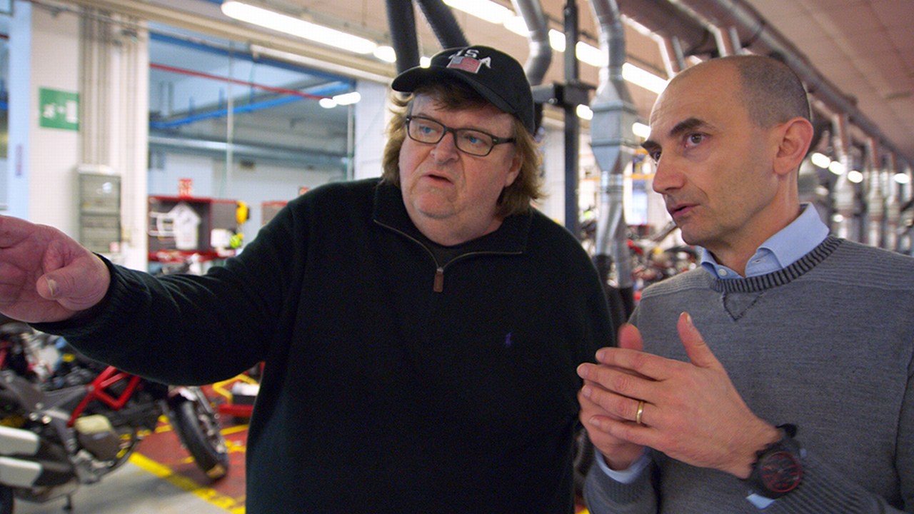 In the Ducati factory with the CEO. Picture: Courtesy of Dog Eat Dog Films