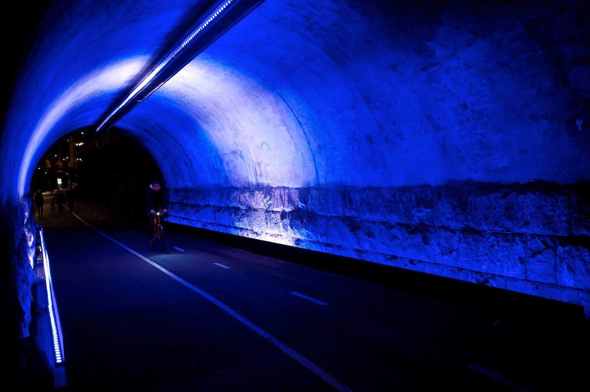 PICTURES: Cycling Route Baana Turns Into Tunnel of Light in Helsinki