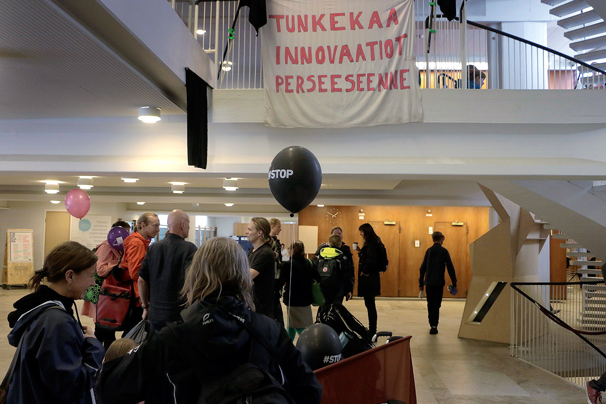 Activists Take Over the University Building Porthania in Helsinki