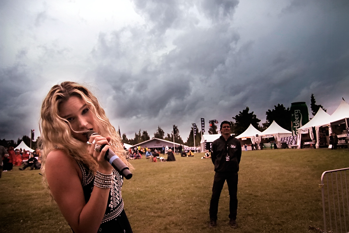 Joss Stone, the British soul singer, performing among the crowd at the Pori Jazz Festival in Kirjurinluoto, Pori, Finland on July 15 2016. She Picture: Tony Öhberg for Finland Today