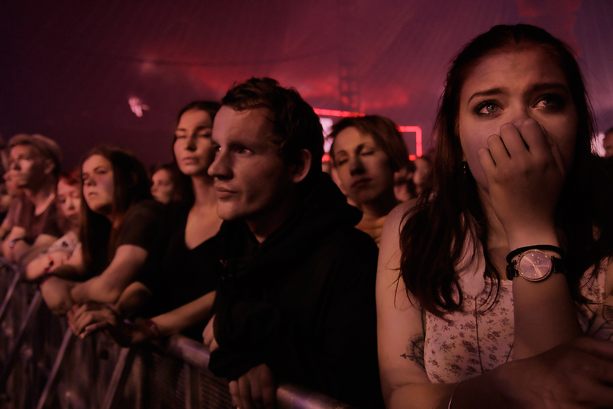Thousands of spectators are packed into the Red Arena tent to listen to the performance of the English indie rock group Daughter at Flow Festival in Helsinki, Finland on August 14 2016. Picture: Tony Öhberg for Finland Today