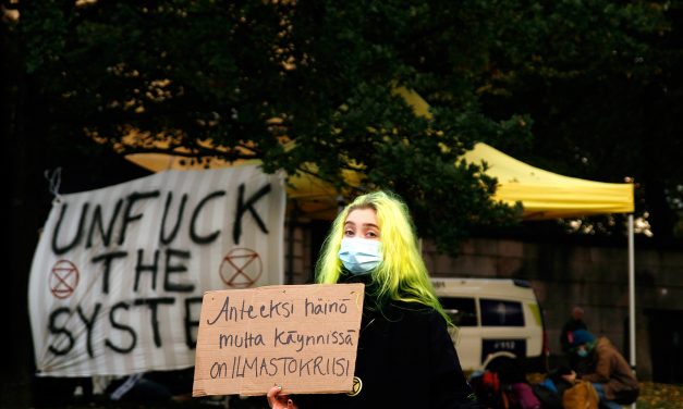 Climate Activists Stop Traffic in Helsinki Center; The Police Use Pepper Spray