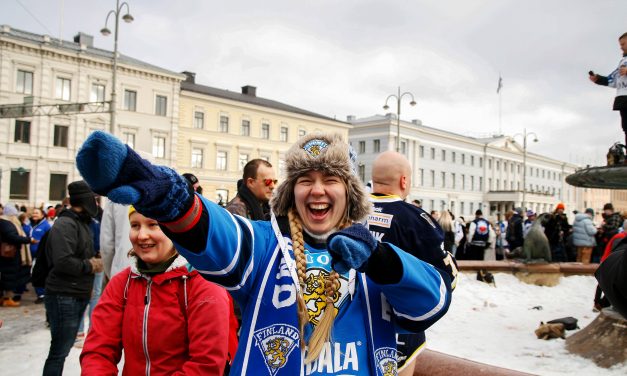GALLERY: Finns Celebrate Winter Olympics Ice Hockey Gold at the Market Square